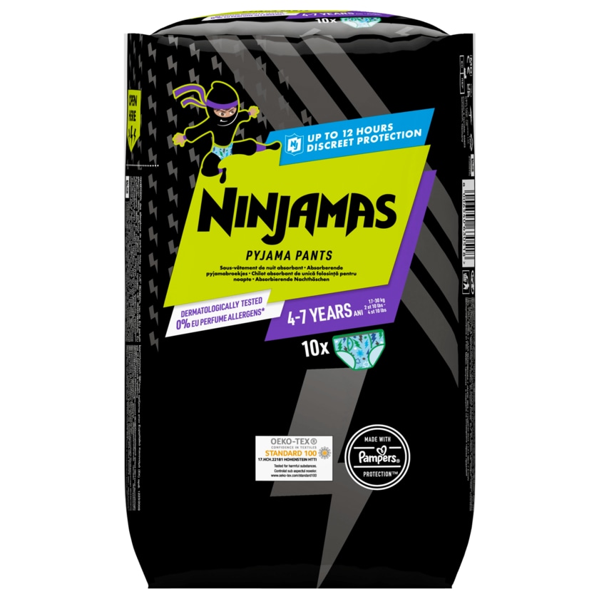 Ninjamas Pyjama Pants für Kinder 4-7 Jahre 10 Stück